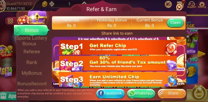 He777 Game referal rewards