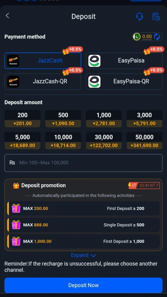 388Win Game deposit section image