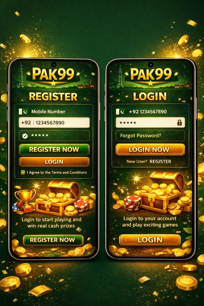 Pak99 Game register and login image