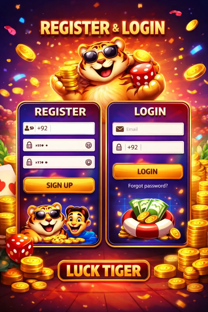 Lucky Tiger Game register and login image