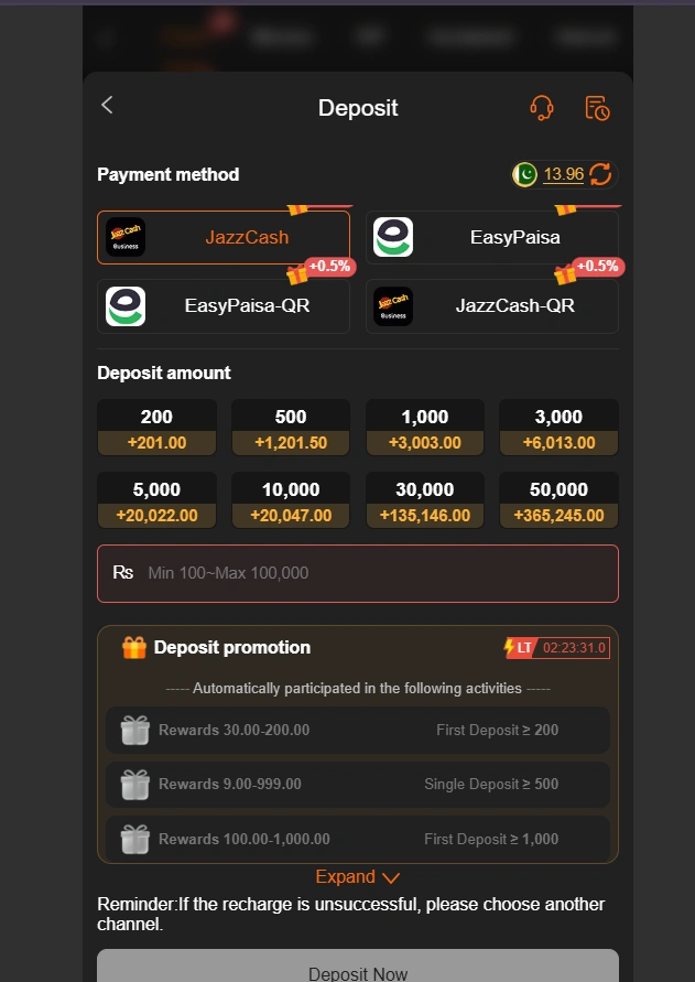 588Win Game deposit section image