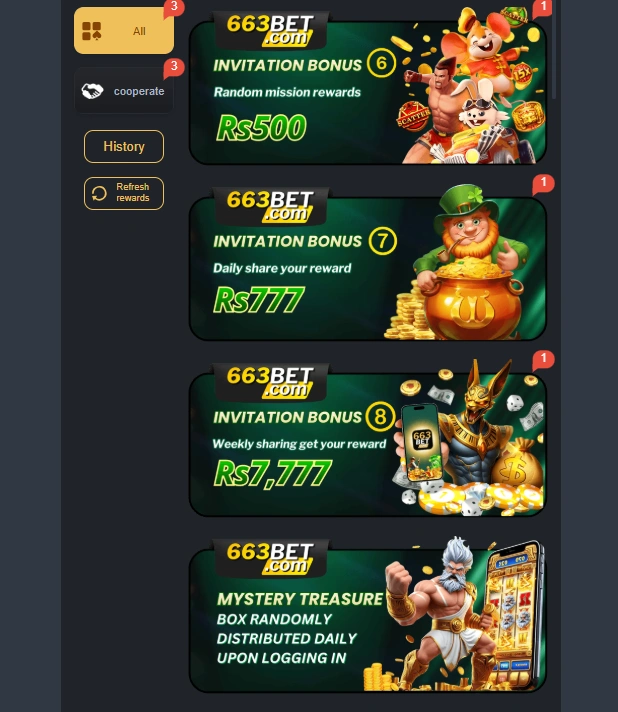 663Bet Game rewards image