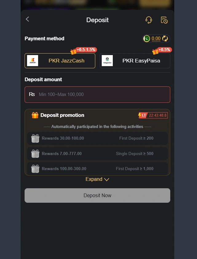 663Bet Game Deposit section image