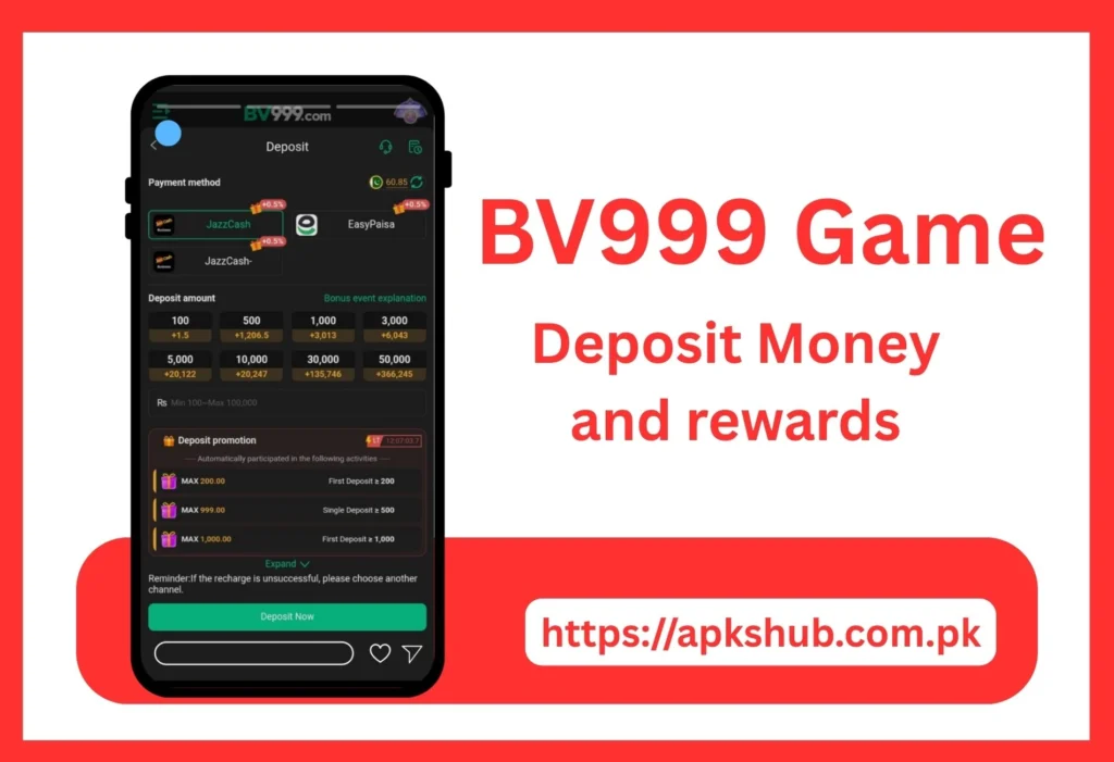 BV999 Game Deposit Section Image