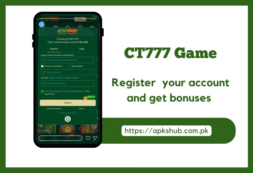 Register Page Image of CT777 Game