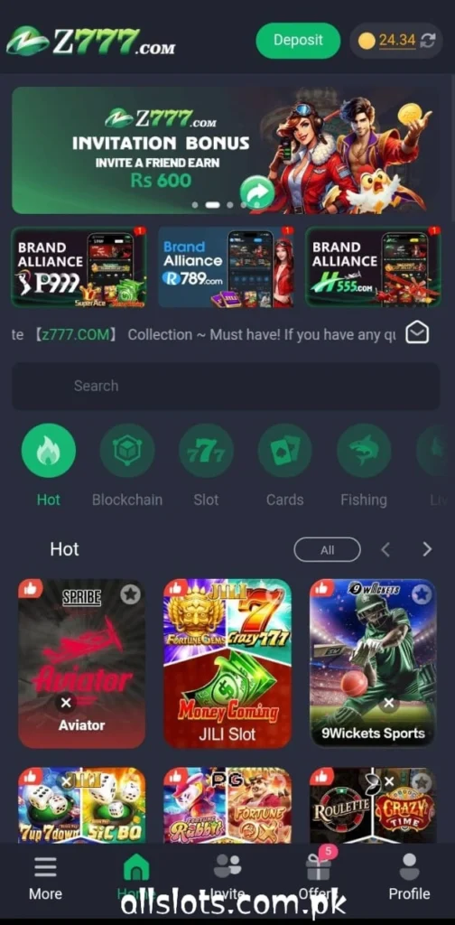 Z777 Game interface screenshot