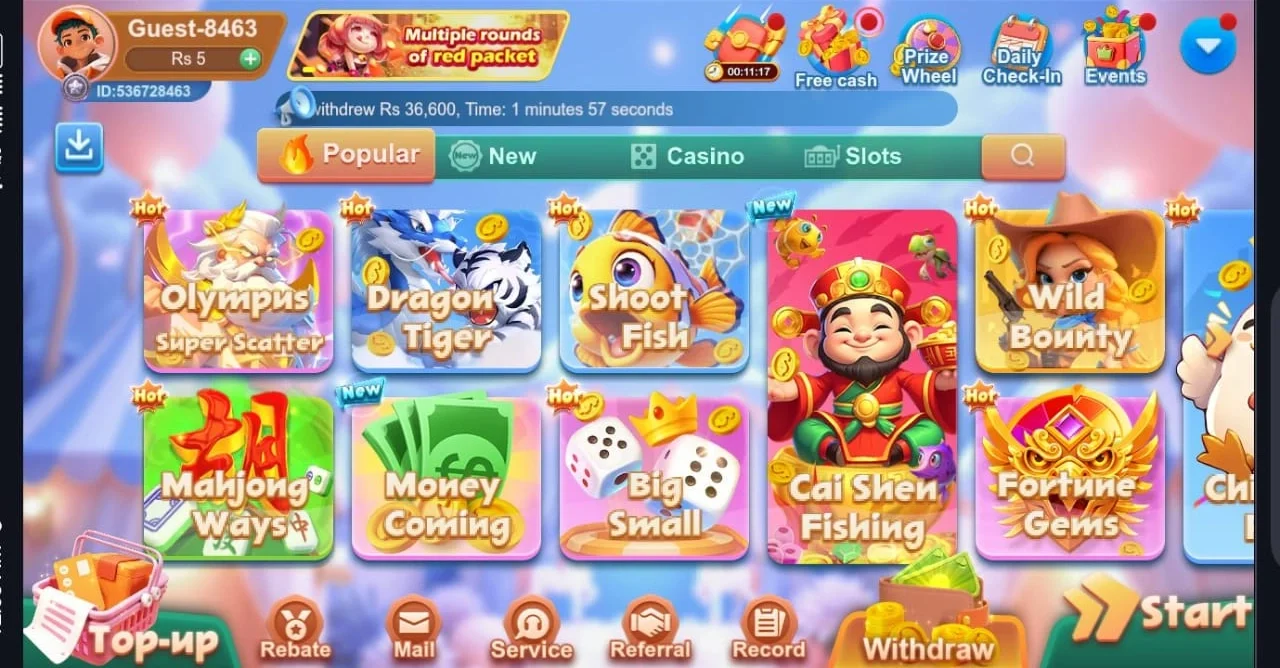 Pak75 Game Interface Screensho