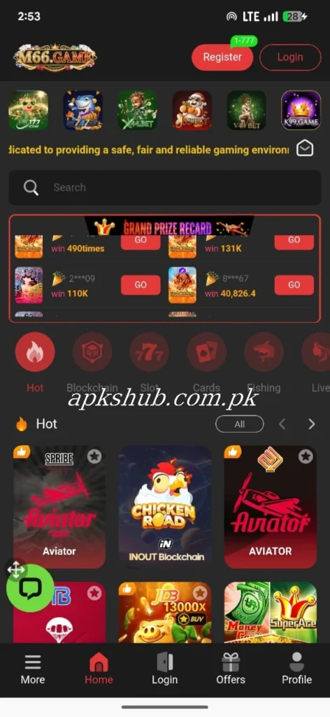 M66 Game Interface Screenshot