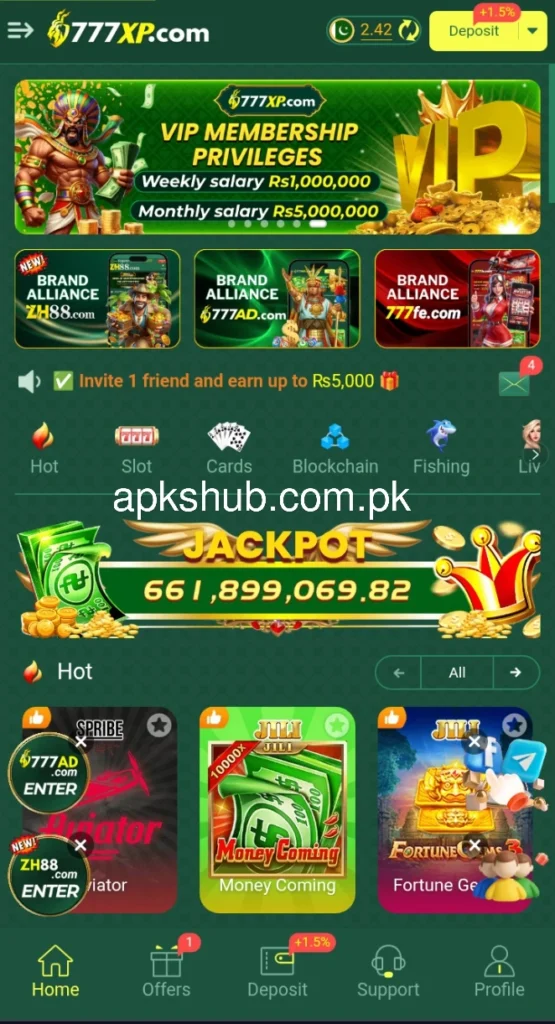 777XP Game interface screenshot