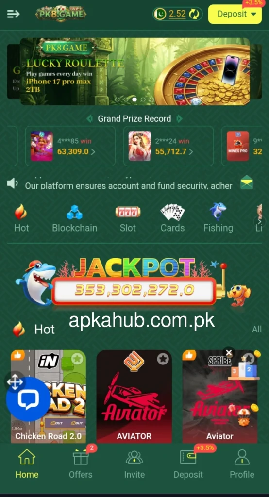 PK8 Game interface screenshot