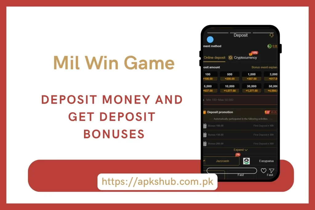 Mil Win Game deposit section image