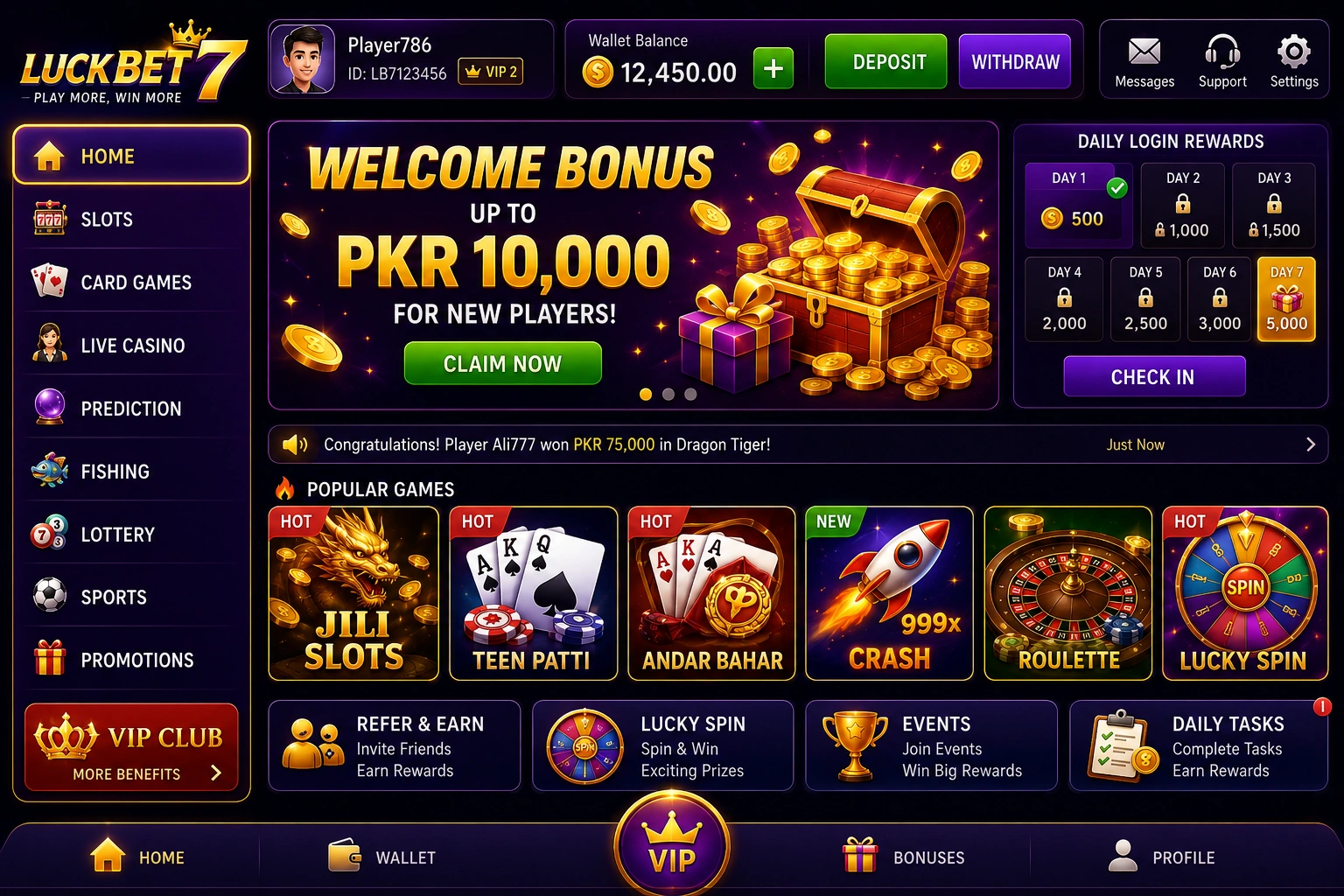 LuckBet7 Game interface image