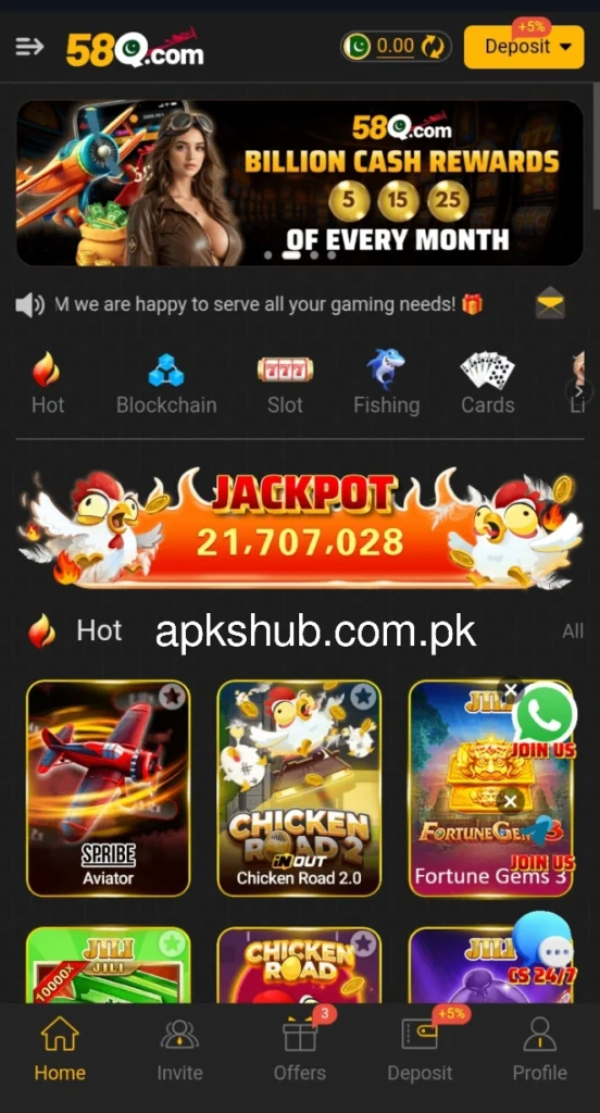 58Q Game Interface Screenshot