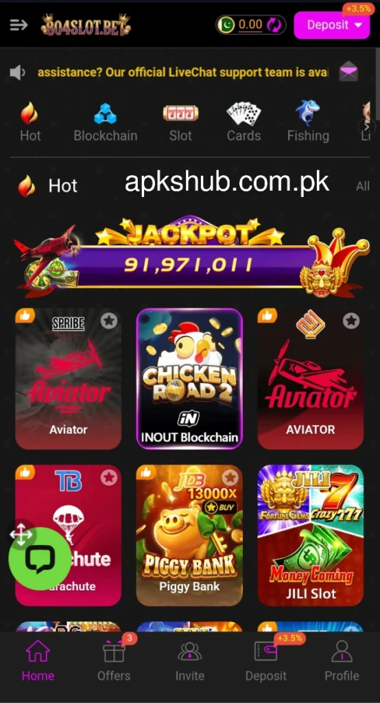 804Slot Game Interface screenshot