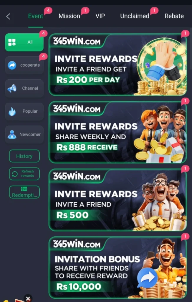 345Win Game Rewards image