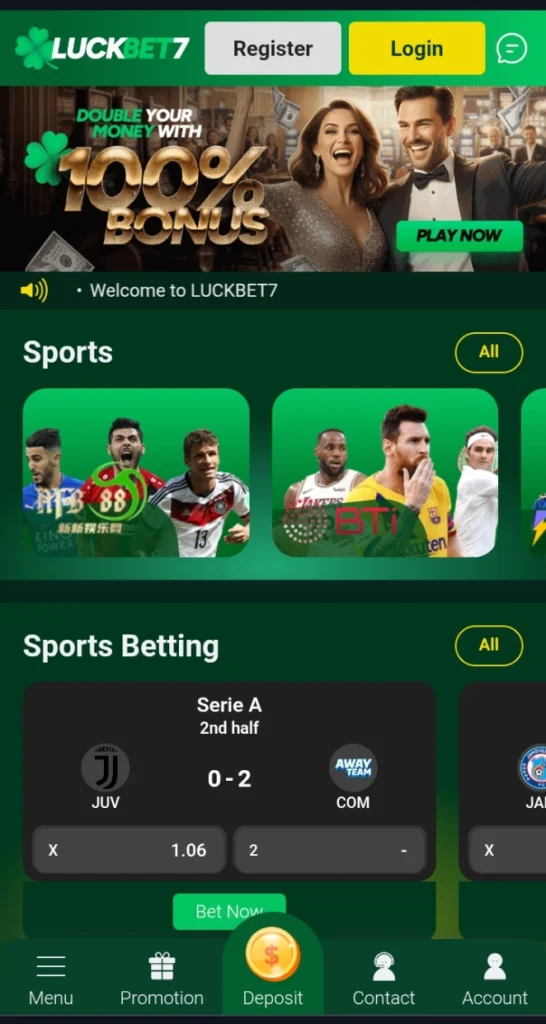 LuckBet7 Game interface