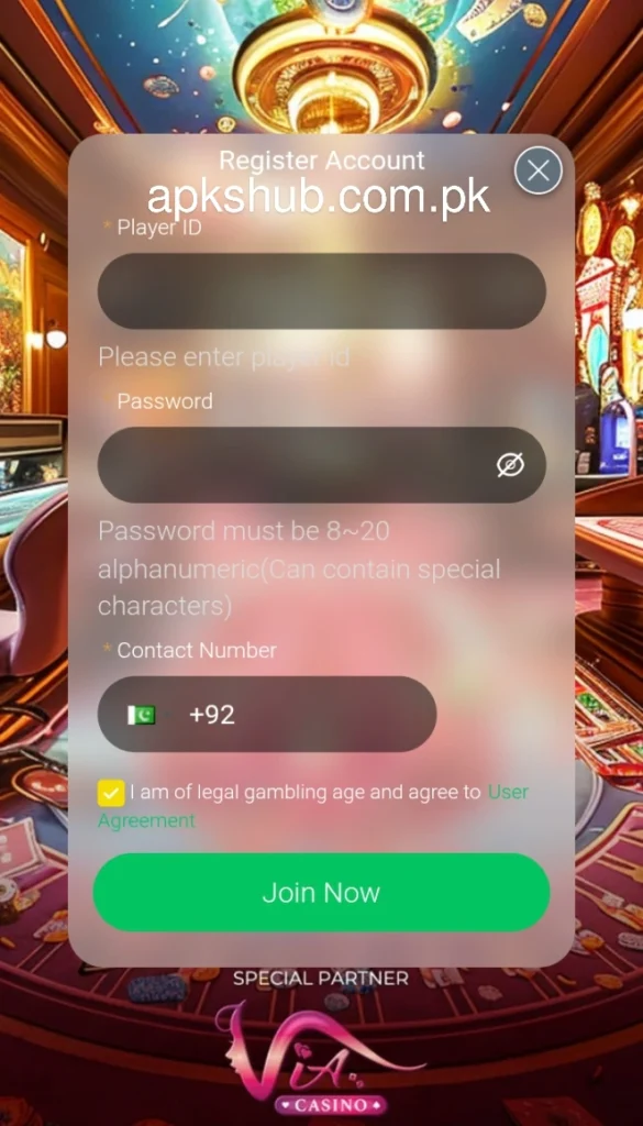 LuckBet7 Game register