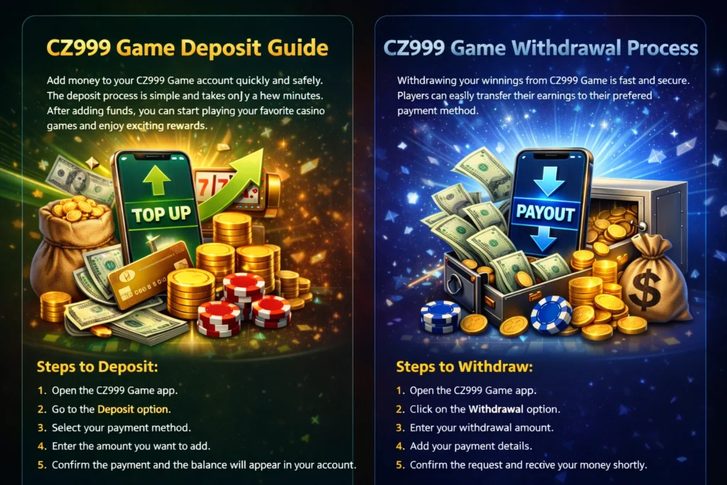 CZ999 Game deposit and withdrawal image
