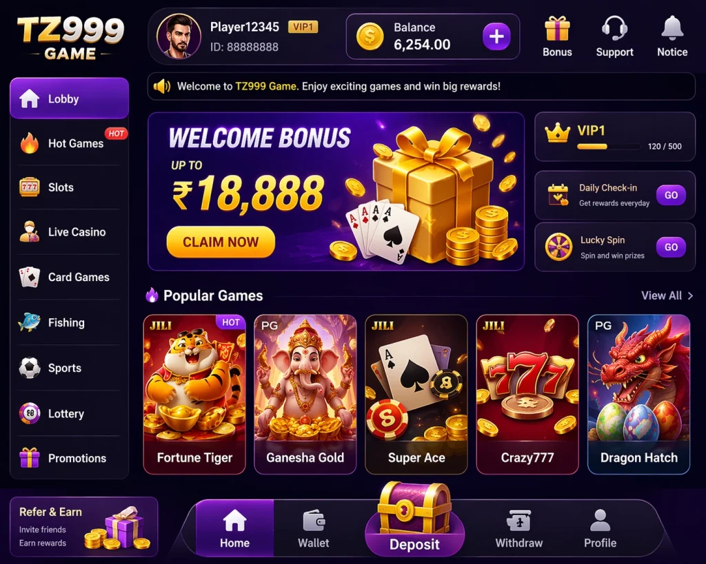 TZ999 Game interface image