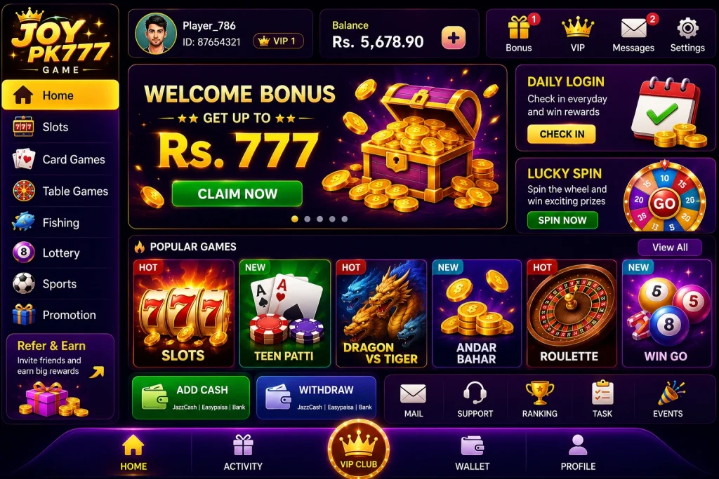 JoyPk777 Game interface image
