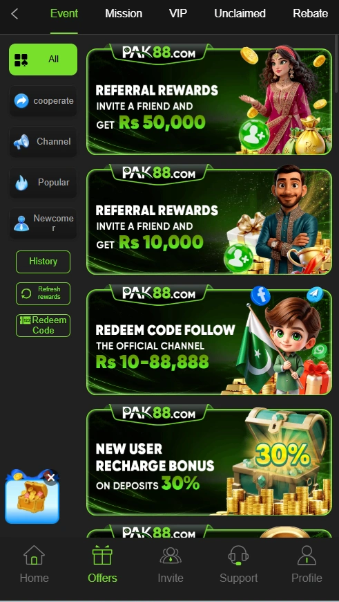 Pak88 Game rewards