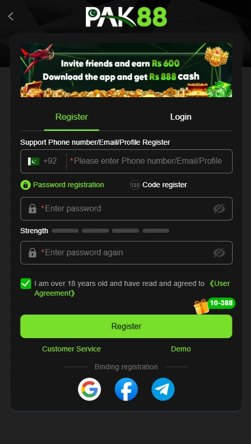 Pak88 Game login