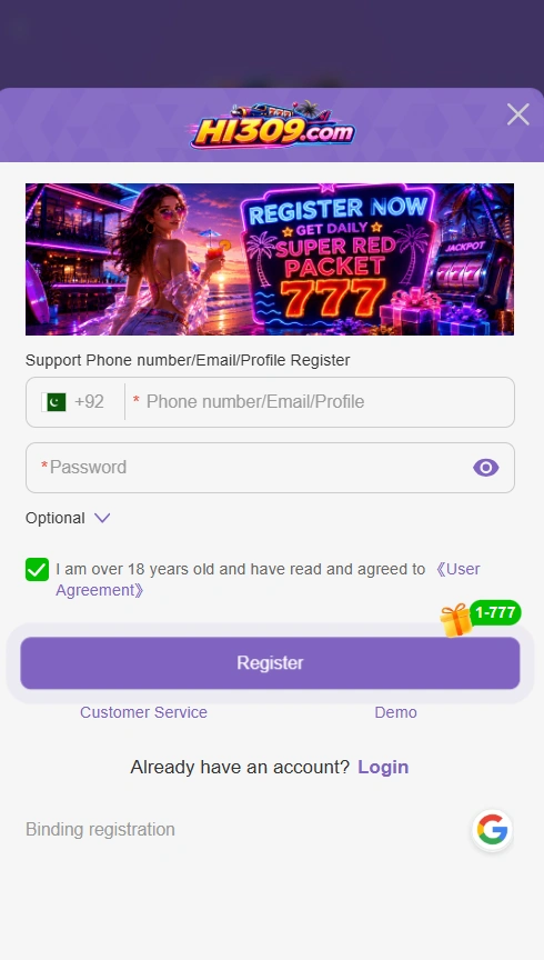 Hi309 Game login