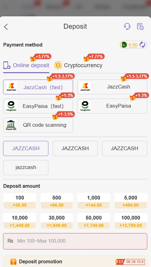 Hi309 Game deposit