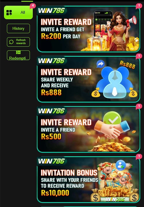 WIN786 Game rewards image