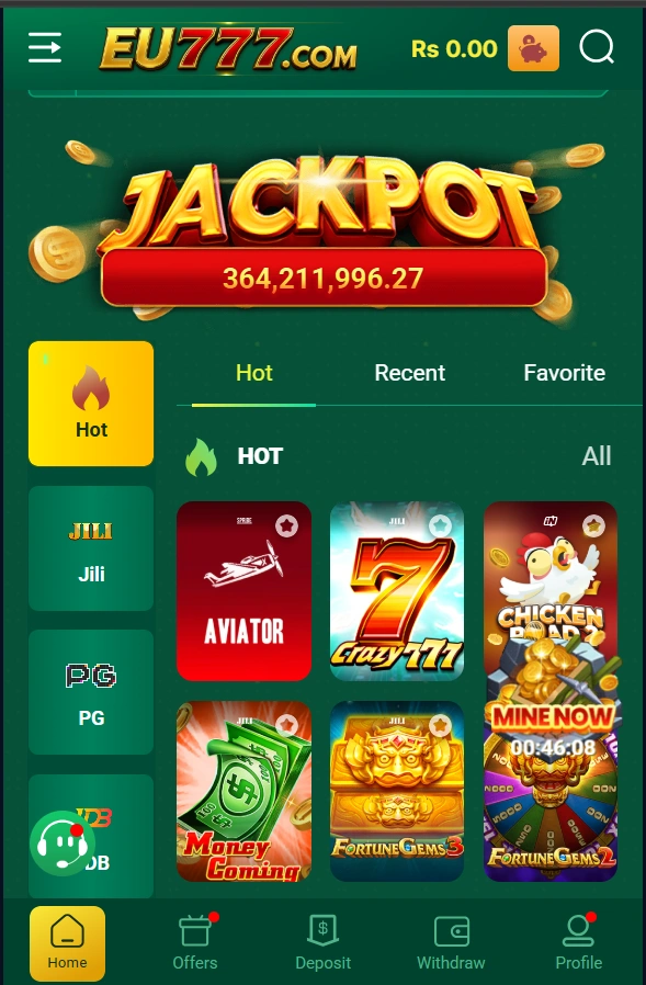 EU777 Game interface screenshot